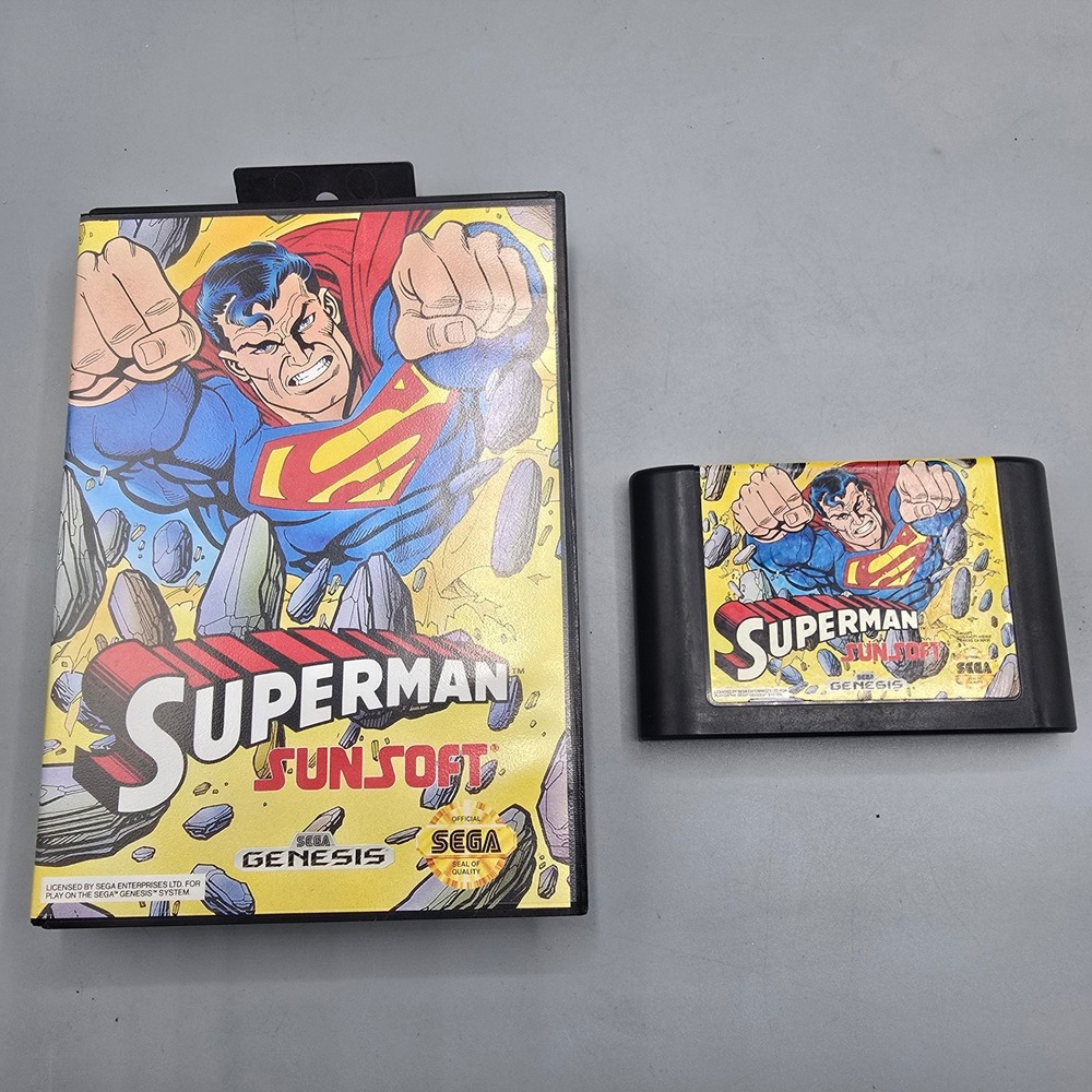 Superman Sunsoft Sega Genesis Game OEM Original Case 16-Bit Retro Video Game